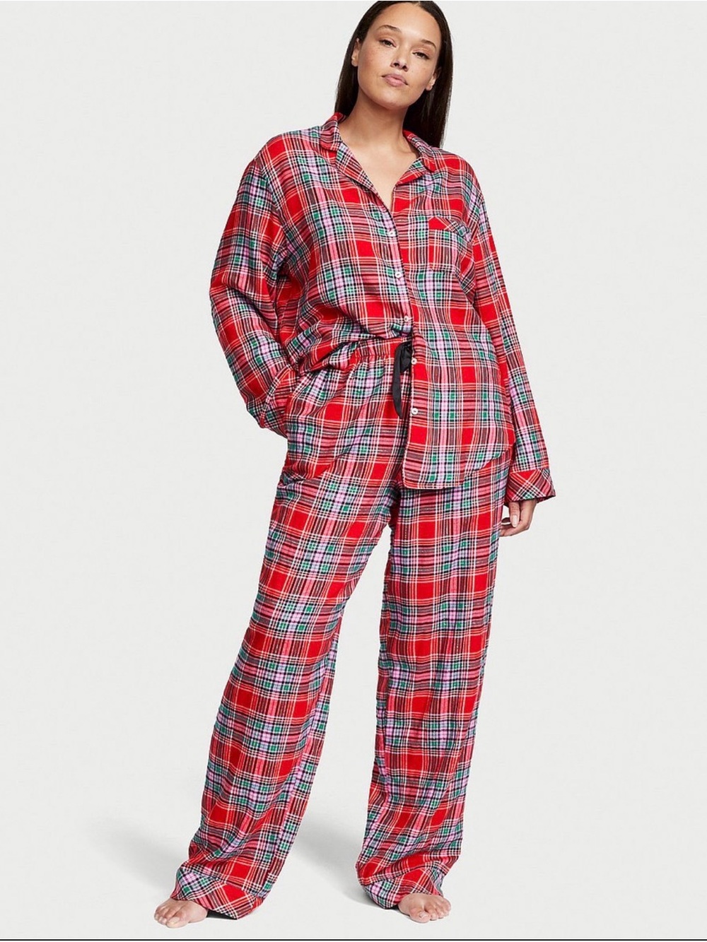 Victoria's Secret Red Plaid Two-Piece Pajama Set
